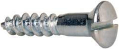 Value Collection - #10, 1" Length Under Head, Slotted Drive, Oval Head Wood Screw - ASME B18.6.1, Zinc Plated Steel, Grade 2 - USA Tool & Supply