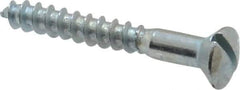 Value Collection - #10, 1-1/2" Length Under Head, Slotted Drive, Oval Head Wood Screw - ASME B18.6.1, Zinc Plated Steel, Grade 2 - USA Tool & Supply