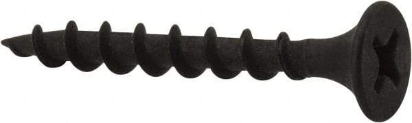 Value Collection - #6, 1-1/4" OAL, Phillips Drive Bugle Head, Steel Drywall Screws - Black Phosphate Finish, Grade 2 - USA Tool & Supply