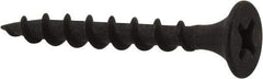 Value Collection - #6, 1-1/4" OAL, Phillips Drive Bugle Head, Steel Drywall Screws - Black Phosphate Finish, Grade 2 - USA Tool & Supply