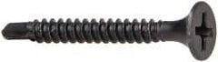 Value Collection - #6, 1-1/4" OAL, Phillips Drive Bugle Head, Steel Drywall Screws - Black Phosphate Finish, Grade 2 - USA Tool & Supply
