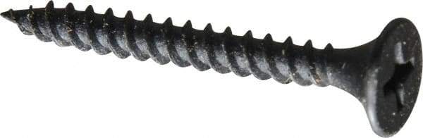 Value Collection - #6, 1-5/8" OAL, Phillips Drive Bugle Head, Steel Drywall Screws - Black Phosphate Finish, Grade 2 - USA Tool & Supply