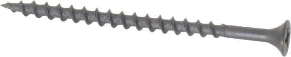 Value Collection - #7, 2-1/2" OAL, Phillips Drive Bugle Head Wood Screw - Black Phosphate Finish Steel, Grade 2 - USA Tool & Supply