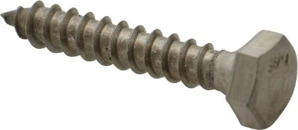 Value Collection - 1/4" Screw, 1-1/2" Length Under Head, Stainless Steel, Hex Head Lag Screw - Grade 18-8, Uncoated - USA Tool & Supply