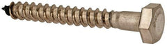 Value Collection - 1/4" Screw, 2" Length Under Head, Stainless Steel, Hex Head Lag Screw - Grade 18-8, Uncoated - USA Tool & Supply