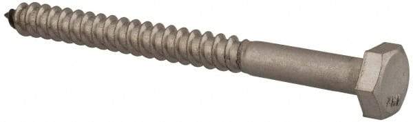 Value Collection - 1/4" Screw, 3" Length Under Head, Stainless Steel, Hex Head Lag Screw - Grade 18-8, Uncoated - USA Tool & Supply