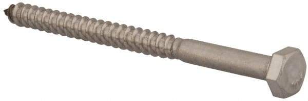 Value Collection - 1/4" Screw, 3-1/2" Length Under Head, Stainless Steel, Hex Head Lag Screw - Grade 18-8, Uncoated - USA Tool & Supply