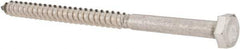 Value Collection - 1/4" Screw, 4" Length Under Head, Stainless Steel, Hex Head Lag Screw - Grade 18-8, Uncoated - USA Tool & Supply