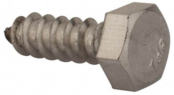 Value Collection - 5/16" Screw, 1" Length Under Head, Stainless Steel, Hex Head Lag Screw - Grade 18-8, Uncoated - USA Tool & Supply