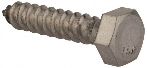 Value Collection - 5/16" Screw, 1-1/2" Length Under Head, Stainless Steel, Hex Head Lag Screw - Grade 18-8, Uncoated - USA Tool & Supply