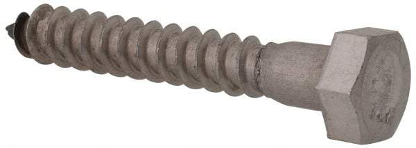 Value Collection - 5/16" Screw, 2" Length Under Head, Stainless Steel, Hex Head Lag Screw - Grade 18-8, Uncoated - USA Tool & Supply