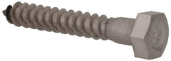 Value Collection - 5/16" Screw, 2" Length Under Head, Stainless Steel, Hex Head Lag Screw - Grade 18-8, Uncoated - USA Tool & Supply