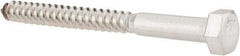 Value Collection - 5/16" Screw, 3-1/2" Length Under Head, Stainless Steel, Hex Head Lag Screw - Grade 18-8, Uncoated - USA Tool & Supply