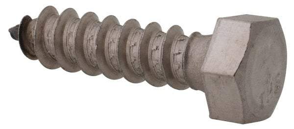 Value Collection - 3/8" Screw, 1-1/2" Length Under Head, Stainless Steel, Hex Head Lag Screw - Grade 18-8, Uncoated - USA Tool & Supply