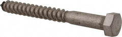 Value Collection - 3/8" Screw, 3-1/2" Length Under Head, Stainless Steel, Hex Head Lag Screw - Grade 18-8, Uncoated - USA Tool & Supply