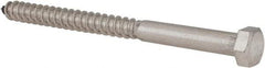 Value Collection - 3/8" Screw, 5" Length Under Head, Stainless Steel, Hex Head Lag Screw - Grade 18-8, Uncoated - USA Tool & Supply