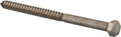 Value Collection - 3/8" Screw, 6" Length Under Head, Stainless Steel, Hex Head Lag Screw - Grade 18-8, Uncoated - USA Tool & Supply