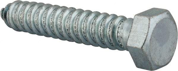 Value Collection - 3/4" Screw, 4" Length Under Head, Steel, Hex Head Lag Screw - Zinc Plated, Grade 2 - USA Tool & Supply
