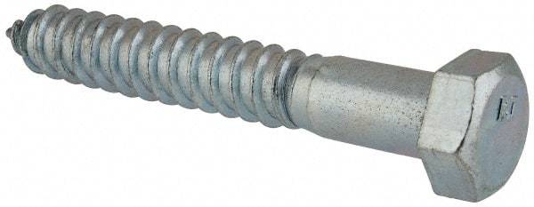 Value Collection - 3/4" Screw, 5" Length Under Head, Steel, Hex Head Lag Screw - Zinc Plated, Grade 2 - USA Tool & Supply