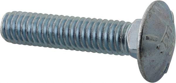 Value Collection - 5/16-18 UNC 1-1/2" Length Under Head, Standard Square Neck, Carriage Bolt - Grade 5 Steel, Zinc Trivalent Chromate Finish - USA Tool & Supply