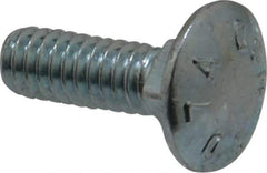 Value Collection - 1/4-20 UNC 3/4" Length Under Head, Standard Square Neck, Carriage Bolt - Grade 2 Steel, Zinc-Plated Finish - USA Tool & Supply