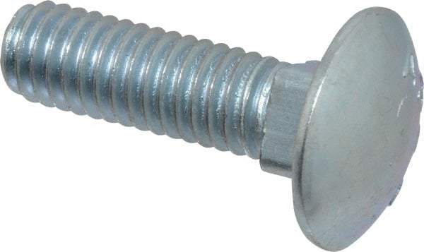 Value Collection - 3/8-16 UNC 1-1/4" Length Under Head, Standard Square Neck, Carriage Bolt - Grade 2 Steel, Zinc-Plated Finish - USA Tool & Supply