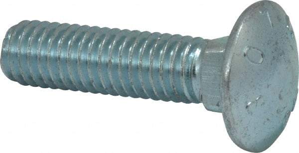 Value Collection - 3/8-16 UNC 1-1/2" Length Under Head, Standard Square Neck, Carriage Bolt - Grade 2 Steel, Zinc-Plated Finish - USA Tool & Supply