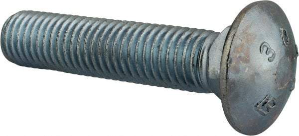 Value Collection - 5/8-11 UNC 3" Length Under Head, Standard Square Neck, Carriage Bolt - Grade 2 Steel, Zinc-Plated Finish - USA Tool & Supply