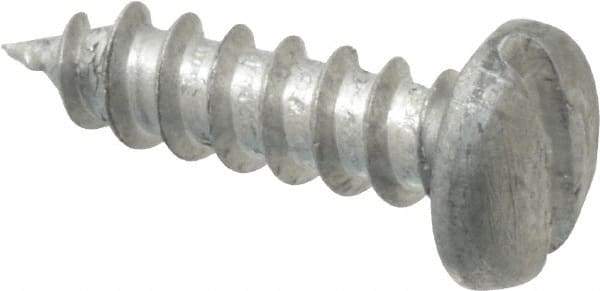 Value Collection - #6 Pan Head Slotted Sheet Metal Screw - Aluminum, 1/2" Length Under Head, ASME B18.6.4 - USA Tool & Supply