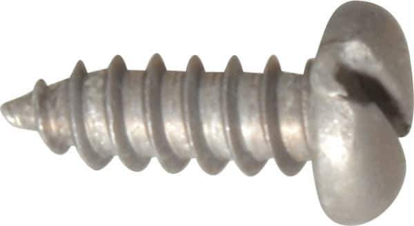 Value Collection - #8 Pan Head Slotted Sheet Metal Screw - Aluminum, 1/2" Length Under Head, ASME B18.6.4 - USA Tool & Supply