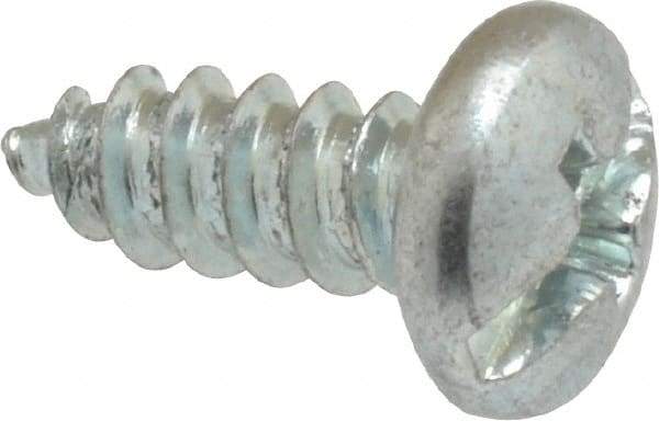 Value Collection - #10 Pan Head Slotted Phillips Sheet Metal Screw - Steel, 1/2" Length Under Head, Grade 2 - USA Tool & Supply