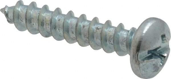 Value Collection - #10 Pan Head Slotted Phillips Sheet Metal Screw - Steel, 1" Length Under Head, Grade 2 - USA Tool & Supply