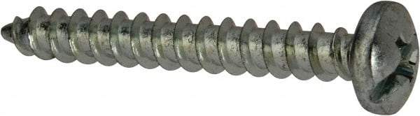 Value Collection - #10 Pan Head Slotted Phillips Sheet Metal Screw - Steel, 1-1/2" Length Under Head, Grade 2 - USA Tool & Supply