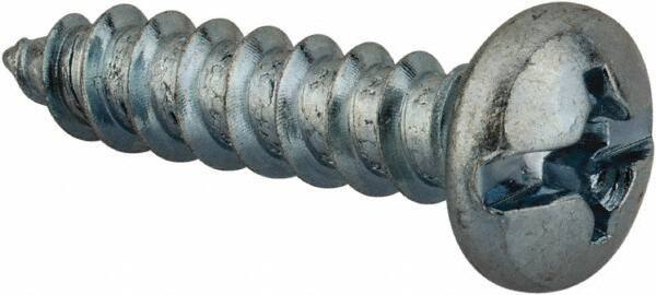 Value Collection - #12 Pan Head Slotted Phillips Sheet Metal Screw - Steel, 1" Length Under Head, Grade 2 - USA Tool & Supply