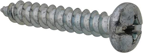 Value Collection - #14 Pan Head Slotted Phillips Sheet Metal Screw - Steel, 1-1/2" Length Under Head, Grade 2 - USA Tool & Supply