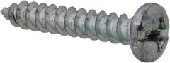 Value Collection - #14 Pan Head Slotted Phillips Sheet Metal Screw - Steel, 1-1/2" Length Under Head, Grade 2 - USA Tool & Supply