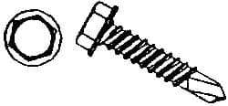 Value Collection - #6, Oval Head, Phillips Drive, 1-1/2" OAL, #2 Point, Self Drilling Screw - Grade 1016-1024 Steel, Zinc-Plated Finish - USA Tool & Supply