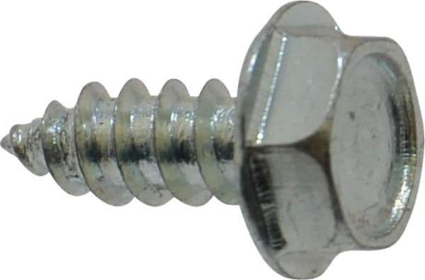 Value Collection - #10 Hex Washer Head Sheet Metal Screw - Steel, 1/2" Length Under Head, Grade 2 - USA Tool & Supply