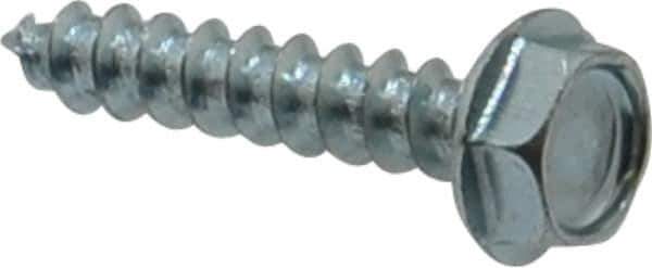 Value Collection - #10 Hex Washer Head Sheet Metal Screw - Steel, 1" Length Under Head, Grade 2 - USA Tool & Supply