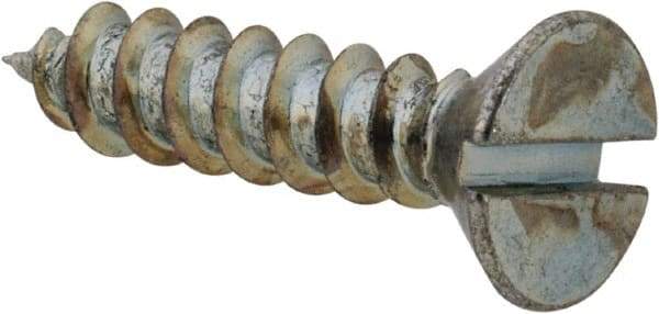 Value Collection - #8 Flat Head Slotted Sheet Metal Screw - Steel, 3/4" OAL, Grade 2 - USA Tool & Supply