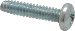 Value Collection - #4-40 UNC Thread, 1/2" Length Under Head, Phillips Drive Steel Thread Cutting Screw - Pan Head, Grade 2, Point Type F, Zinc-Plated Finish - USA Tool & Supply