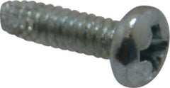Value Collection - #6-32 UNC Thread, 1/2" Length Under Head, Phillips Drive Steel Thread Cutting Screw - Pan Head, Grade 2, Point Type F, Zinc-Plated Finish - USA Tool & Supply