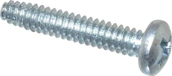 Value Collection - #6-32 UNC Thread, 3/4" Length Under Head, Phillips Drive Steel Thread Cutting Screw - Pan Head, Grade 2, Point Type F, Zinc-Plated Finish - USA Tool & Supply