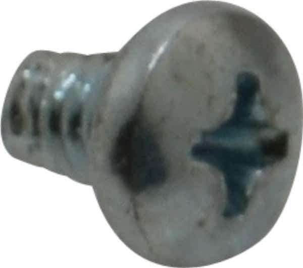 Value Collection - #8-32 UNC Thread, 1/4" Length Under Head, Phillips Drive Steel Thread Cutting Screw - Pan Head, Grade 2, Point Type F, Zinc-Plated Finish - USA Tool & Supply