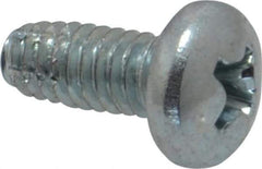 Value Collection - #8-32 UNC Thread, 3/8" Length Under Head, Phillips Drive Steel Thread Cutting Screw - Pan Head, Grade 2, Point Type F, Zinc-Plated Finish - USA Tool & Supply