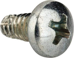 Value Collection - #10-24 UNC Thread, 3/8" Length Under Head, Phillips Drive Steel Thread Cutting Screw - Pan Head, Grade 2, Point Type F, Zinc-Plated Finish - USA Tool & Supply