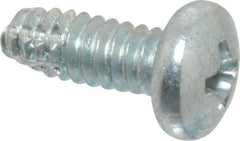 Value Collection - #10-24 UNC Thread, 1/2" Length Under Head, Phillips Drive Steel Thread Cutting Screw - Pan Head, Grade 2, Point Type F, Zinc-Plated Finish - USA Tool & Supply