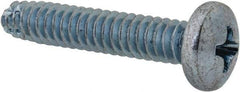 Value Collection - #10-24 UNC Thread, 1" Length Under Head, Phillips Drive Steel Thread Cutting Screw - Pan Head, Grade 2, Point Type F, Zinc-Plated Finish - USA Tool & Supply