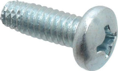 Value Collection - 1/4-20 UNC Thread, 3/4" Length Under Head, Phillips Drive Steel Thread Cutting Screw - Pan Head, Grade 2, Point Type F, Zinc-Plated Finish - USA Tool & Supply