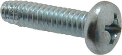 Value Collection - 1/4-20 UNC Thread, 1" Length Under Head, Phillips Drive Steel Thread Cutting Screw - Pan Head, Grade 2, Point Type F, Zinc-Plated Finish - USA Tool & Supply